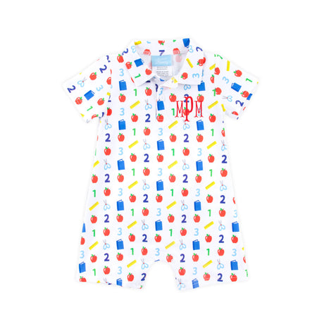 Easy as 123 White Polo Romper