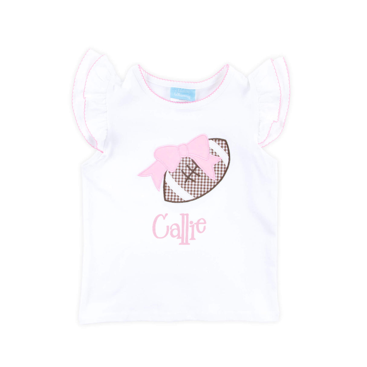 Football & Bow White Top