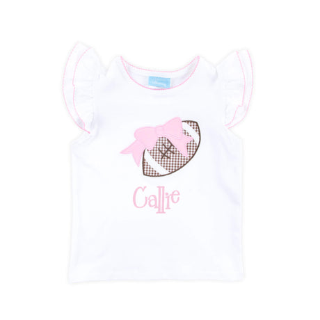 Football & Bow White Top