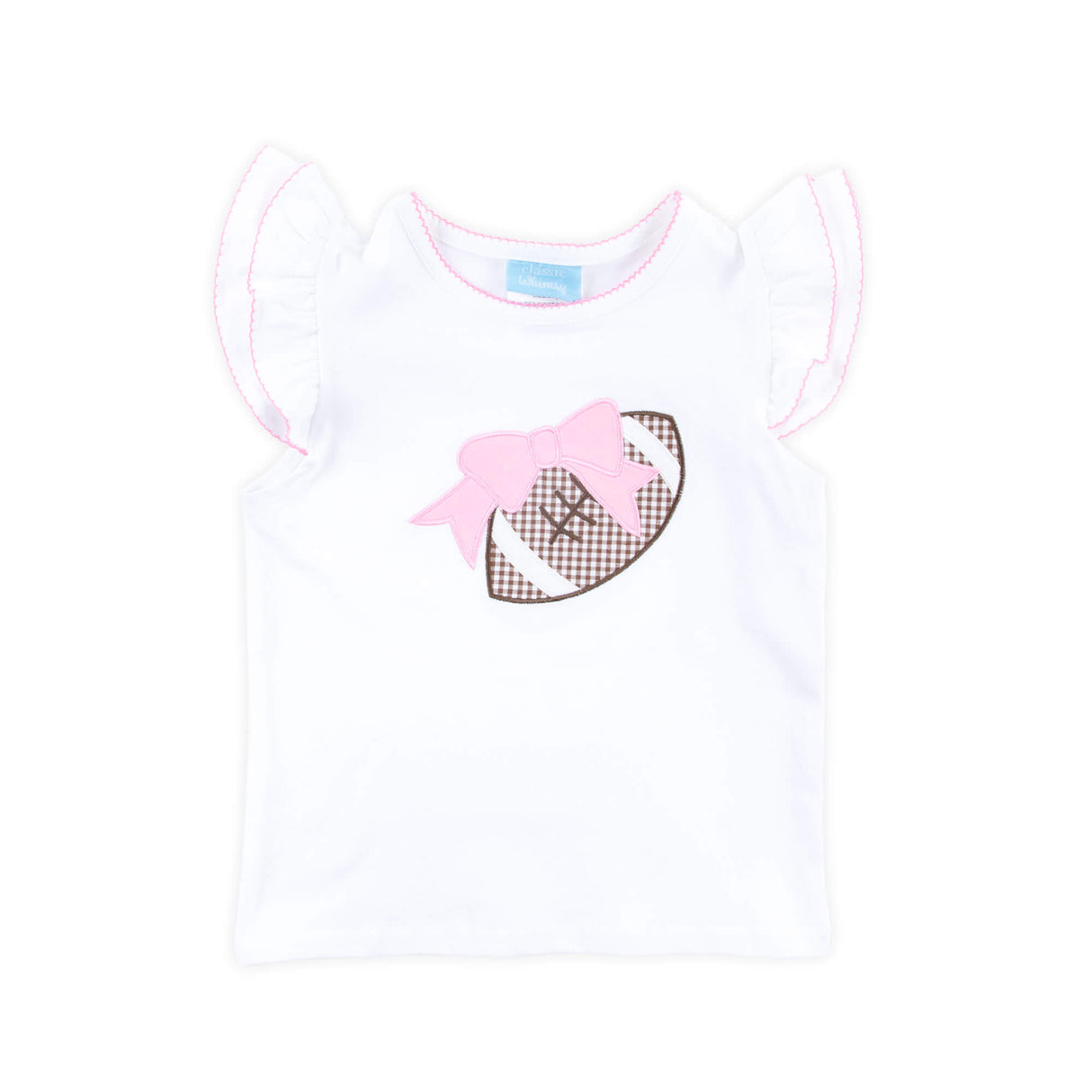 Football & Bow White Top