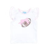 Football & Bow White Top
