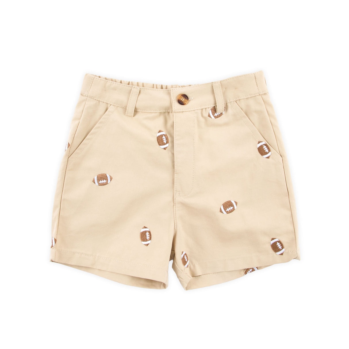 Football Tan Schiffli Standard Shorts
