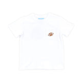 Football Embroidered White Short Sleeve Pocket Shirt
