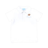 Football Embroidered White Polo