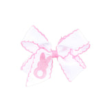 Peep Bunny Embroidered Moonstitch Hair Bow