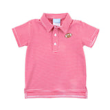 Football Embroidered Red Stripe Polo