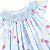 Back to School Smocked Blue Angel Sleeve Short Set