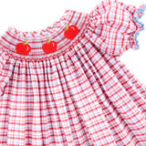 Apple Smocked Red Plaid Bishop Bubble