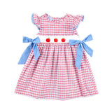Apple Smocked Red Plaid Beverly Dress