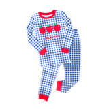 Apple Trio Royal Blue Gingham Pajamas