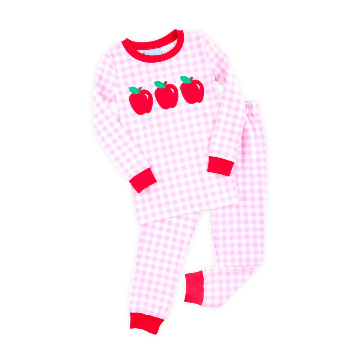 Apple Trio Pink Gingham Pajamas