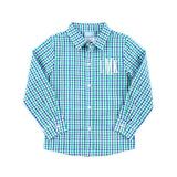 Green & Navy Gingham Button Down Shirt