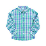 Green & Navy Gingham Button Down Shirt