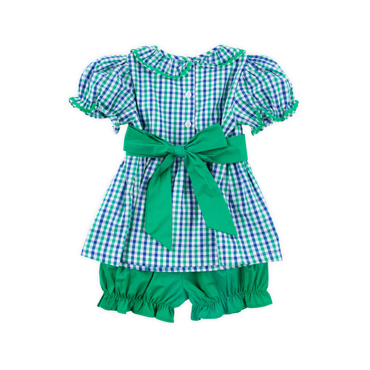 Green & Navy Gingham Paige Bloomer Set