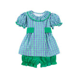 Green & Navy Gingham Paige Bloomer Set