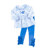 Blue Floral Toile Eden Legging Set