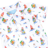 Pirate Ship Print Polo Romper