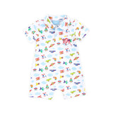 Airplane & Clouds Polo Romper