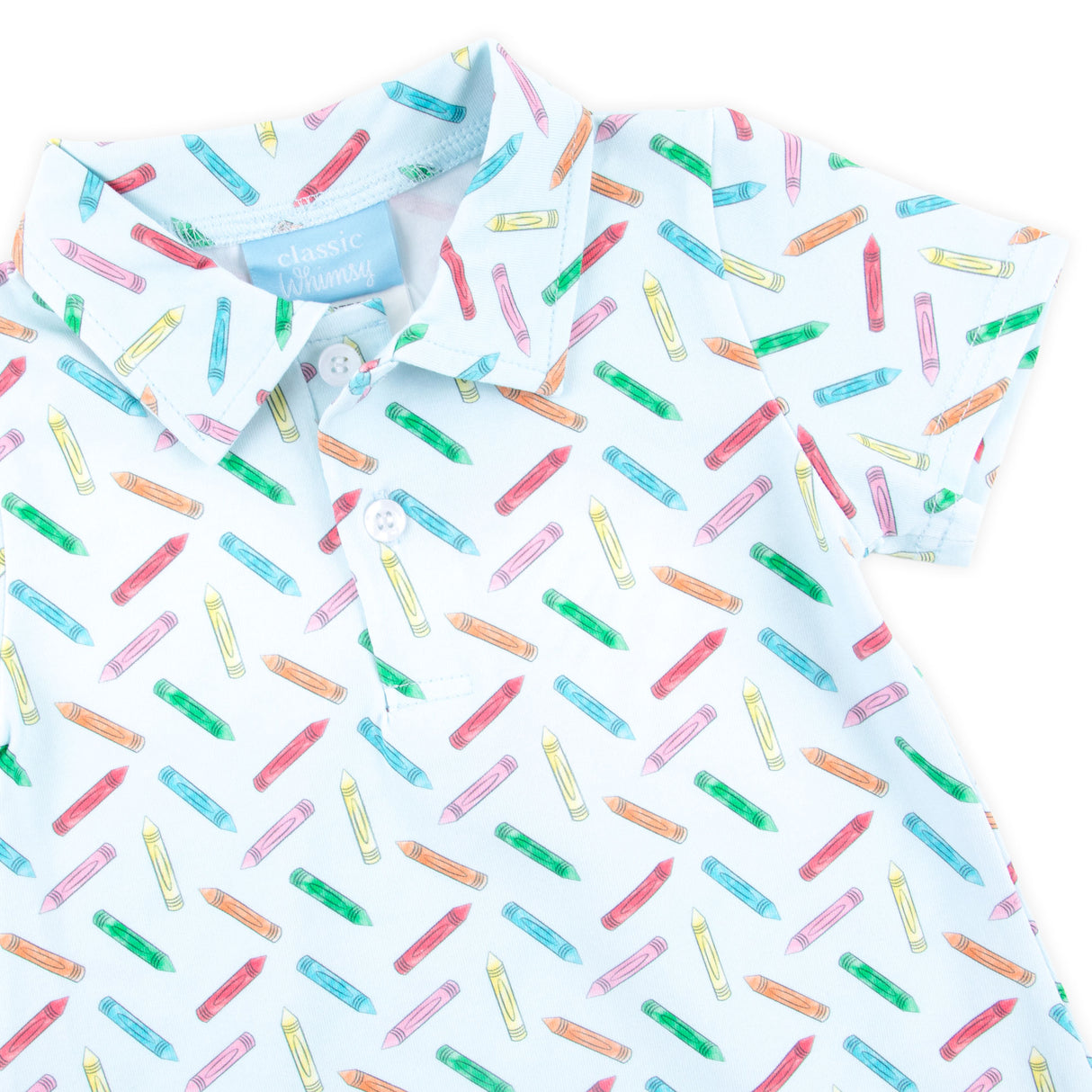 Colorful Crayon Polo Romper