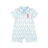 Colorful Crayon Polo Romper