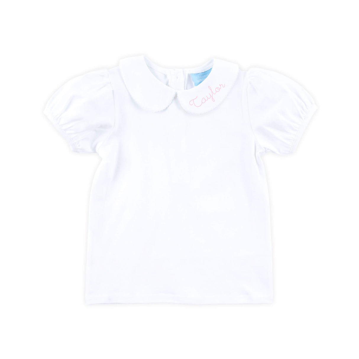 Girls White Knit Short Sleeve Undershirt with Ric Rac Trim