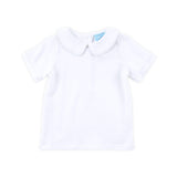 Boys White Knit Short Sleeve Undershirt