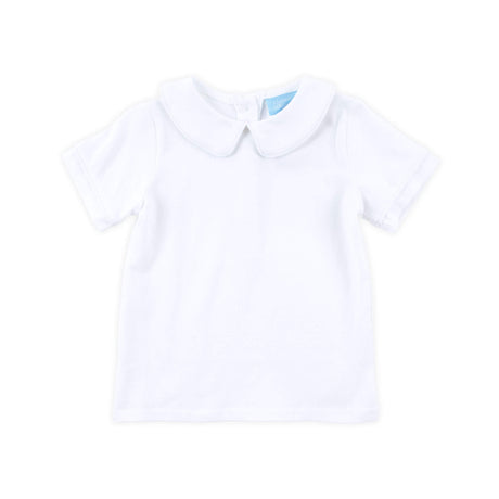 Boys White Knit Short Sleeve Undershirt