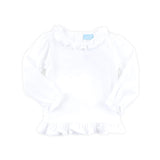 White Long Sleeve Ruffle Top