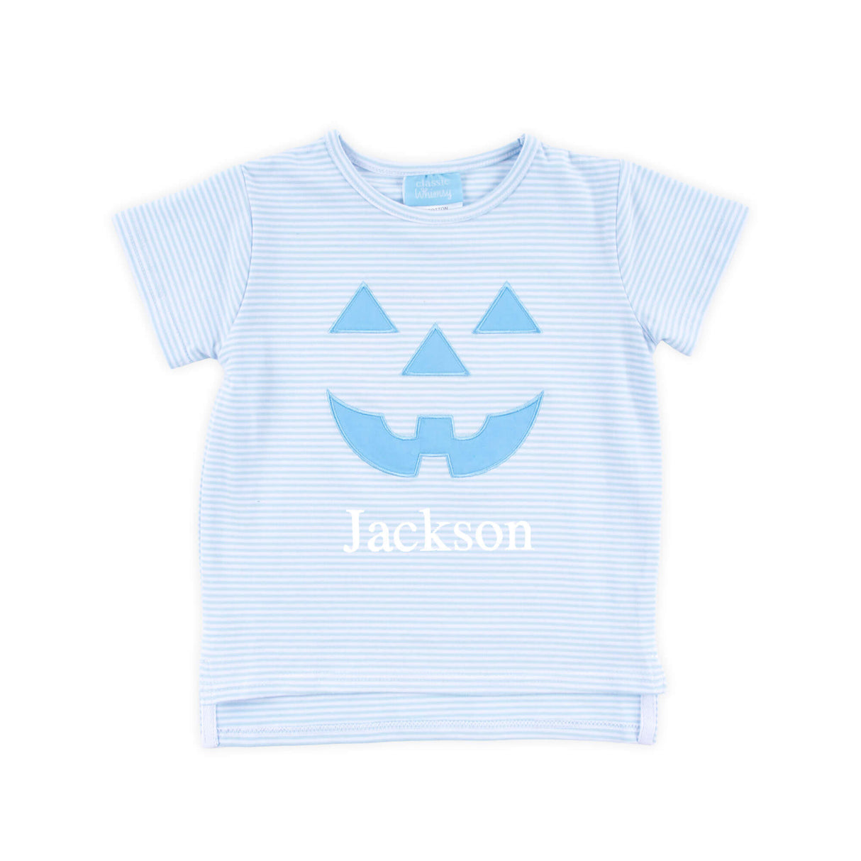 Jack O'Lantern Light Blue Stripe Short Sleeve Shirt