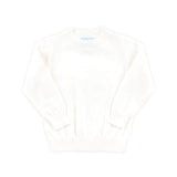 White Scalloped Crew Neck Sweater