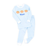 Pumpkin Trio Blue Gingham Pajamas