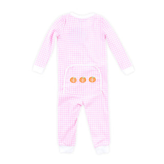 PUMPKIN TRIO PINK GINGHAM ZIP SLEEPER