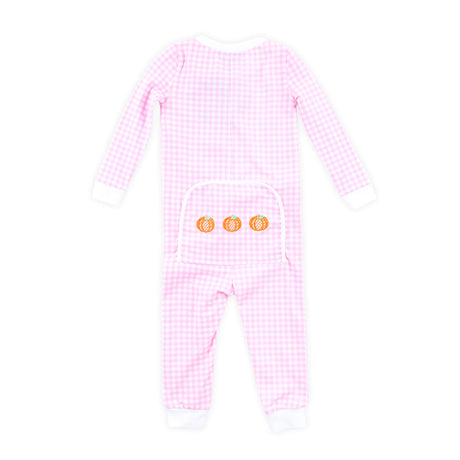 Pumpkin Trio Pink Gingham Zip Sleeper