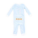 Pumpkin Trio Blue Gingham Zip Sleeper