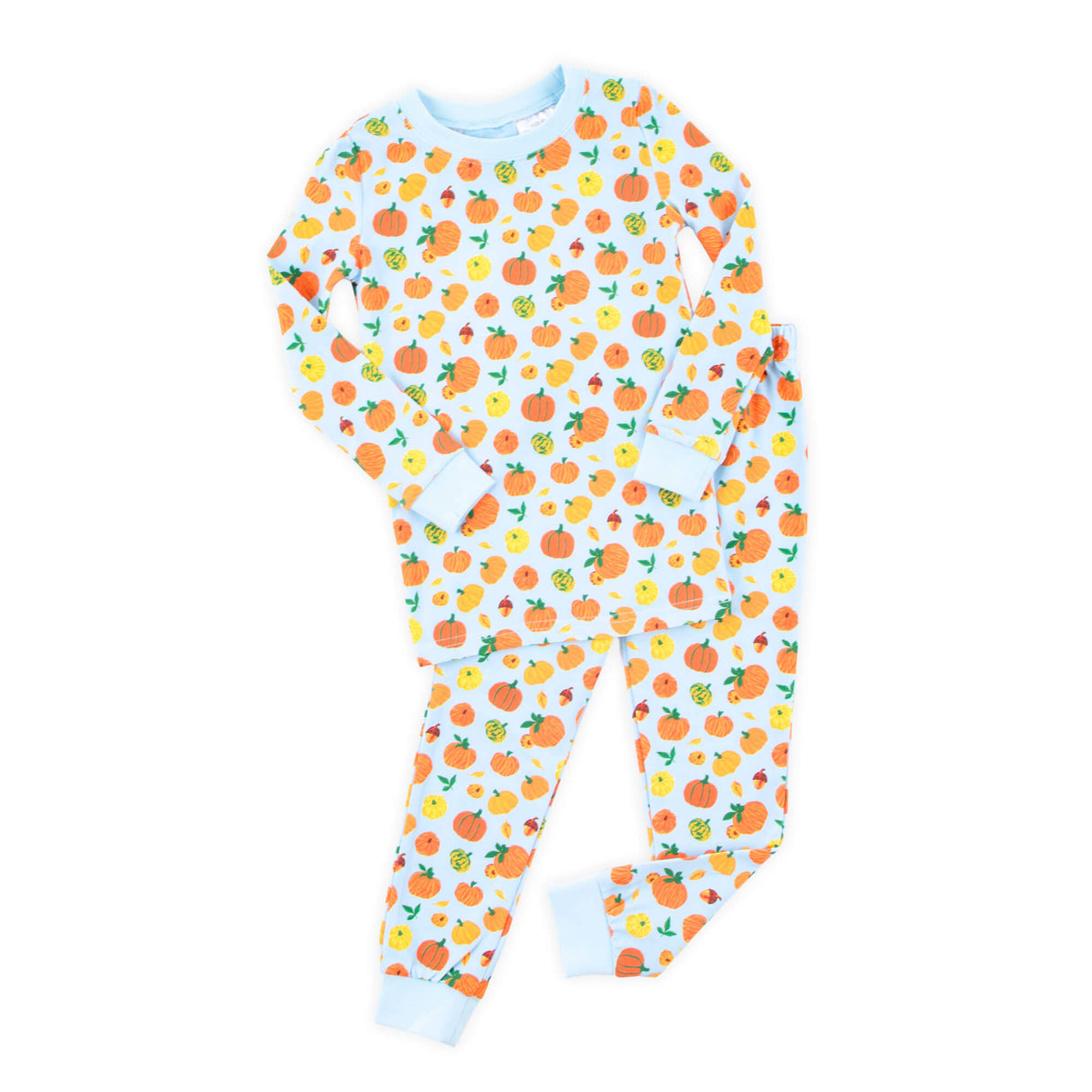Autumn Pumpkin Blue Pajamas