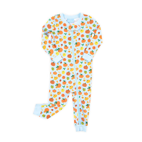 Autumn Pumpkin Blue Zip Sleeper