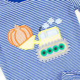 Pumpkin Crane Royal Stripe Short Pajamas