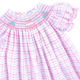 Birthday Celebration Smocked Rainbow Plaid Bloomer Set