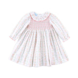 Botanical Beauty Smocked Ruffle Collar Dress