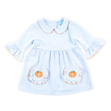 Pumpkin Light Blue Stripe Caroline Dress