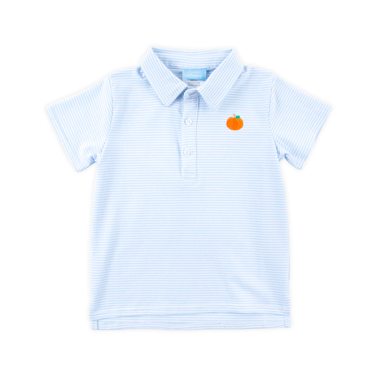 Pumpkin Light Blue Stripe Polo Shirt