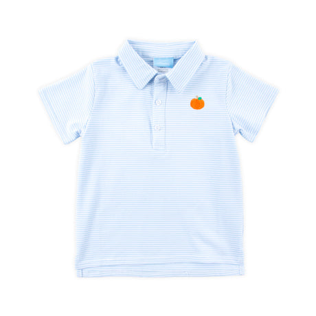 Pumpkin Light Blue Stripe Polo Shirt