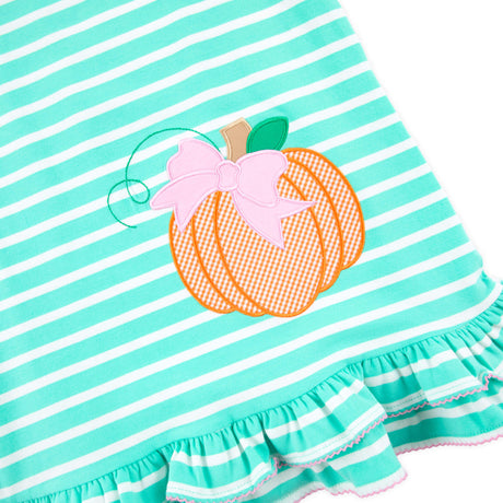 Pumpkin Turquoise Stripe Milly Dress