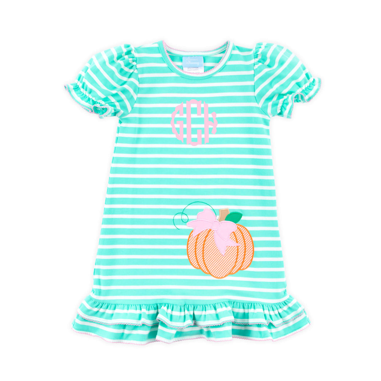 Pumpkin Turquoise Stripe Milly Dress