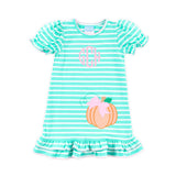 Pumpkin Turquoise Stripe Milly Dress