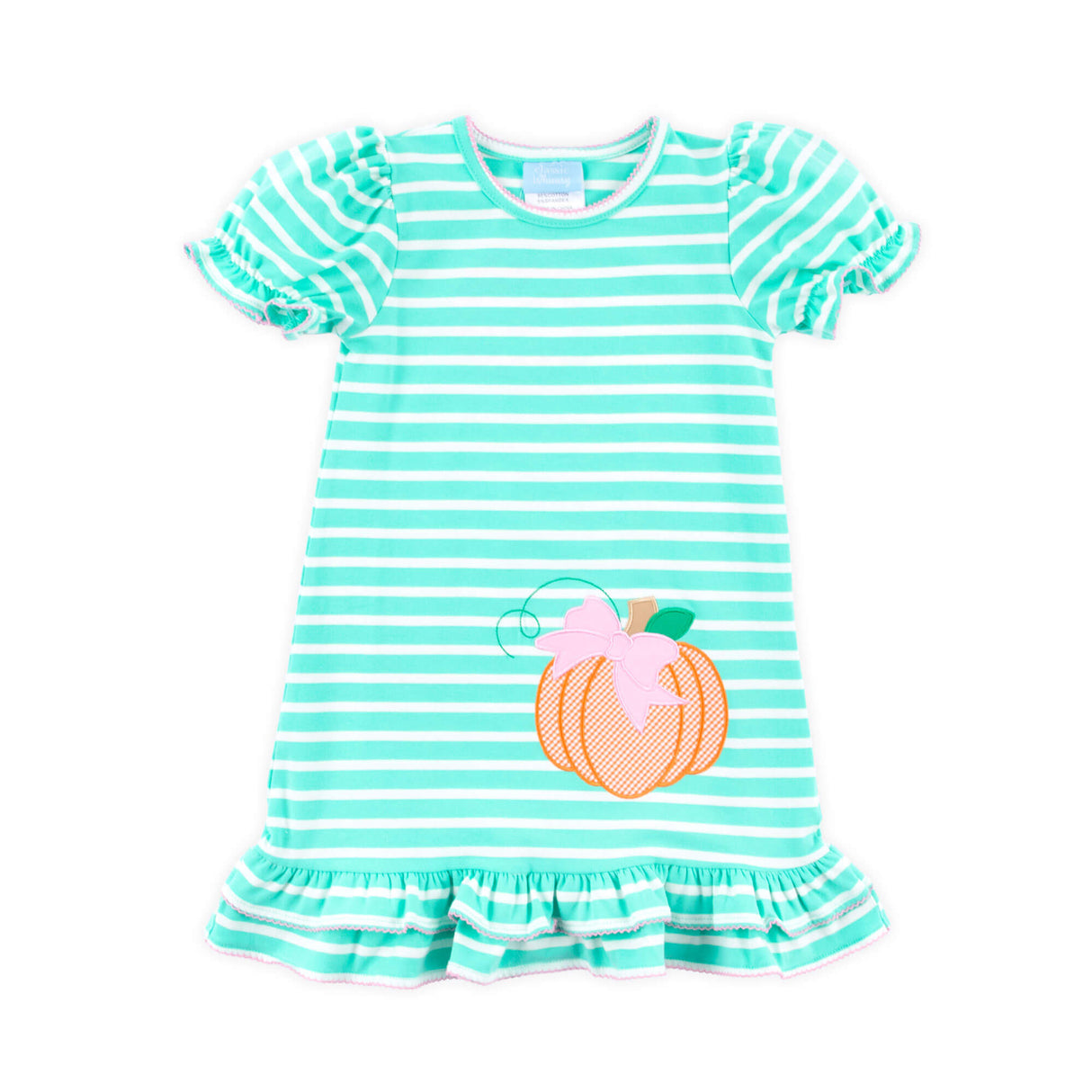 Pumpkin Turquoise Stripe Milly Dress