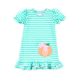 Pumpkin Turquoise Stripe Milly Dress