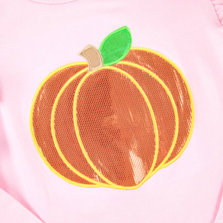 Pumpkin Pink Long Sleeve Ruffle Top