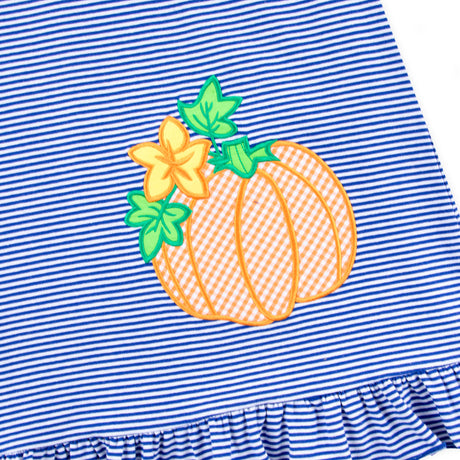 Pumpkin Royal Blue Stripe Jade Dress
