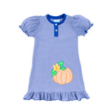 Pumpkin Royal Blue Stripe Jade Dress